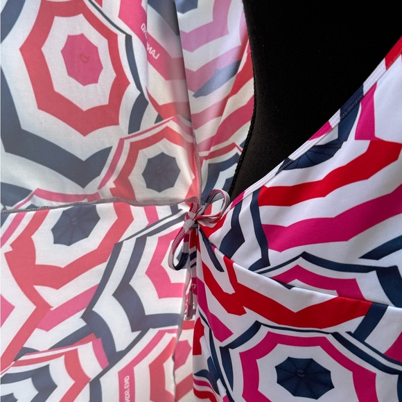 Lands' End Colorful Geometric Dress swimsuit cover up L EUC - Picture 7 of 9